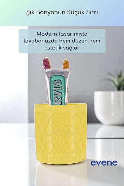 Evene Θήκη οδοντόβουρτσας Βάση οδοντόβουρτσας Βάση οδοντόβουρτσας Ανοιχτό κίτρινο χρώμα Μοντέλο 81