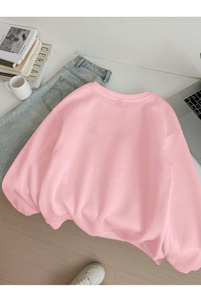 StartMore Pink Unisex Men/Women Cherry Custom Colorful Oversize Crew Neck Cotton