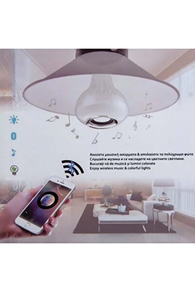 divendi-ro Bec LED cu bluetooth și muzică, 12W - E27, 12 culori cu efecte și ...