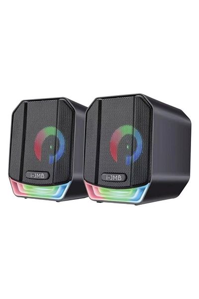 divendi-ro Gaming Speakers 6W, USB and RGB, LED Lights, 1.2m, black