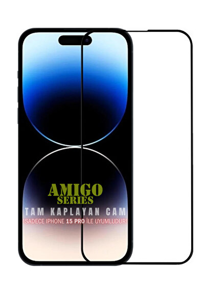 Evax (AMIGO TAM) iPhone 15 Pro Uyumlu Amigo Serisi ESD HD+ Tam Kaplayan Tempe...