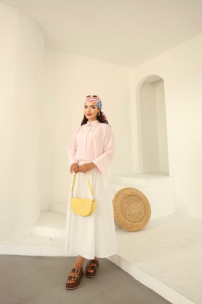 Vegove Poplin Basic Shirt Pink