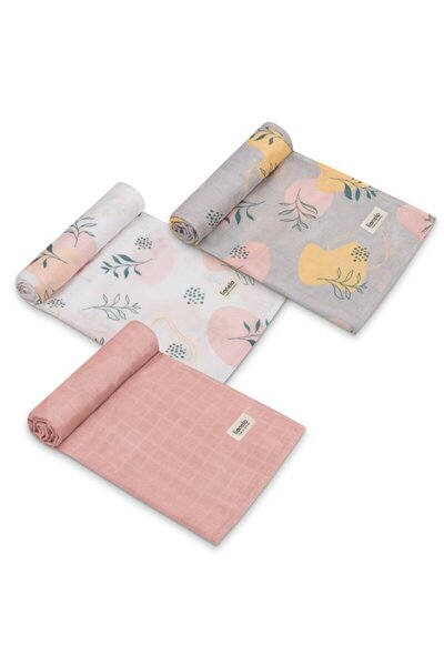 Lionelo_SP Set 3 museline, Lionelo, Leaf, Multifunctionale, Din bambus, Ideale pentru infasat