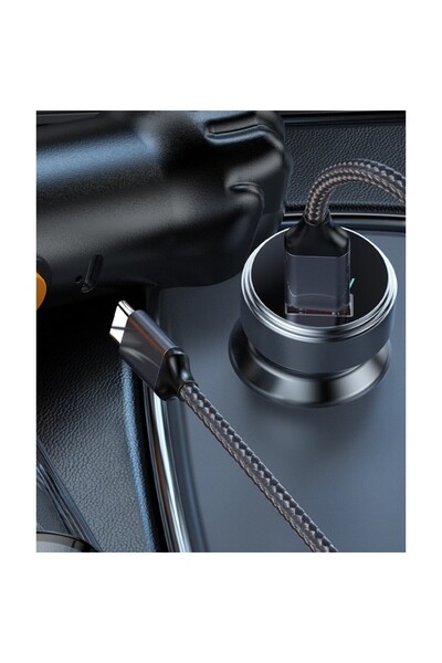 Flippy 4-in-1 Portable Cordless Car Vacuum, 120W, 1-3h, 2 Speeds, Wet/Dry, Blow/Inflate, Black