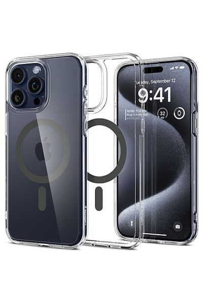 Axios High Protection Case for iPhone 15 Pro Max, Premium, B878, Thermoresistant Plastic, Graphite
