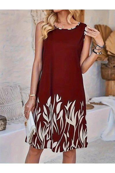 modamtn Women's suspender round neck leaf print diving suit