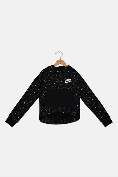 Nike Kids Girl Sportswear Fit Training Hoodies, Black