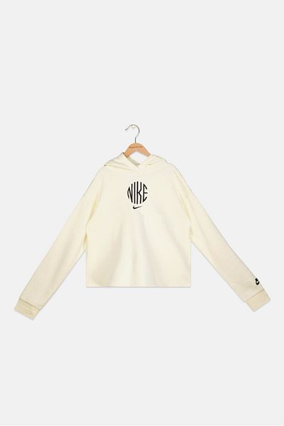 Nike Kids Girl Sportswear Fit Long Sleeve Running Sweatshirt, Light Yellow