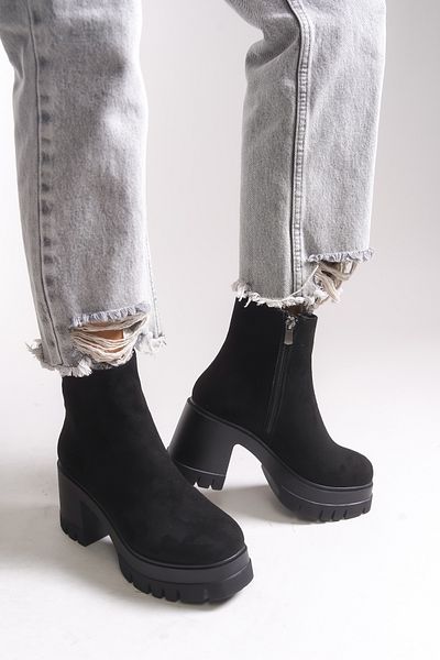 Riccon Eshathbel Women's Heeled Boots 0012510 Black Suede