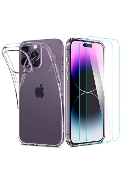 OEM Husa pentru iPhone 14 Pro Max + 2x Folie, Policarbonat, Crystal Clear