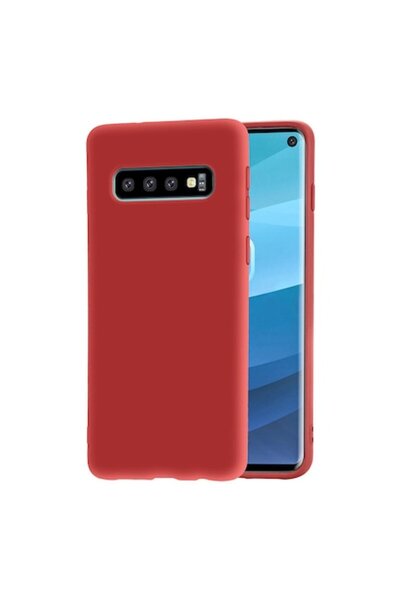 Bibilel Silicone Protective Case for Samsung Galaxy S10, Ultra Slim, Red
