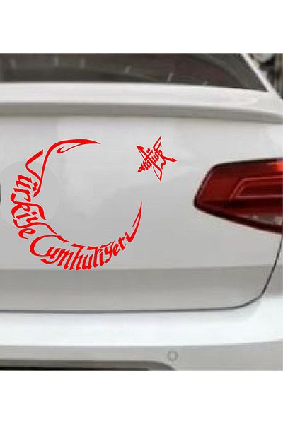 stickerusta Moon Star Ataturk Turkish Flag Sticker Car Auto Motorcycle Caravan Sticker 00053