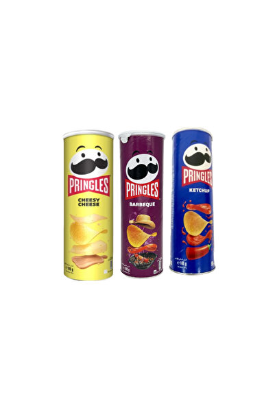 Pringles (3 قطع) جبنة وباربيكيو وكاتشب