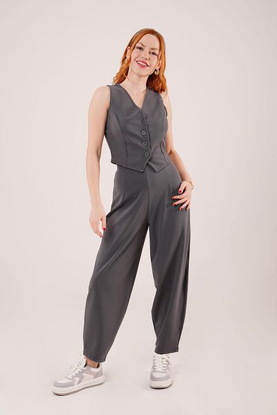 modamtn Carrot Cut Gray Trousers