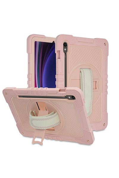 OEM High-Protection Case for Samsung Galaxy Tab S9/S9 FE - Slim Protector, StripeShell, Lexgard, Pink
