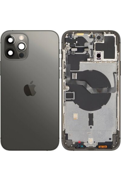 Modo Capac Baterie Apple iPhone 12 Pro Max Cu Carcasa Mijloc Negru Graphite Swap Grad B