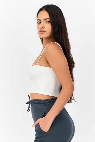 Undiz Women Textured Sleeveless Pajama Top, White