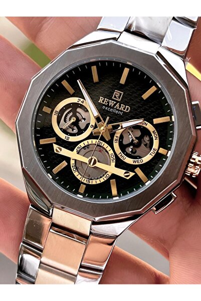 Reward Steel Strap 5 Atm Water Resistant Men's Wristwatch Vs.Blkt.0516