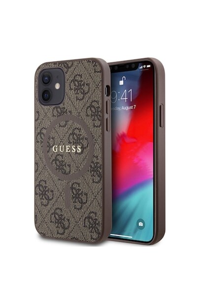 Guess Husa pentru iPhone 12/iPhone 12 Pro, T28, Piele ecologica, Brown