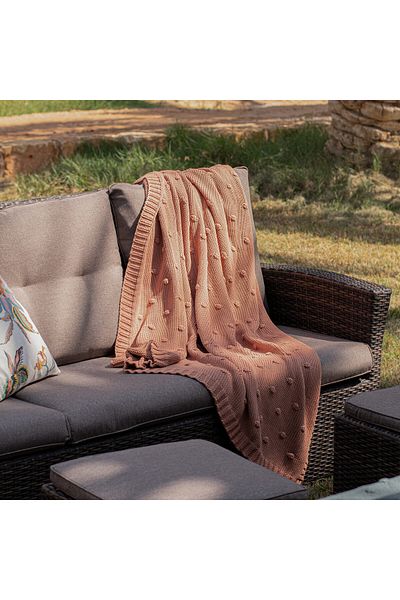 Cottage 100% Cotton Knitted Throw