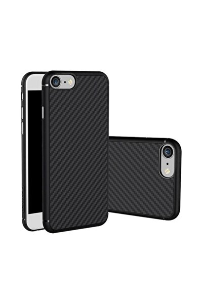 OEM Carcasă de protecție cu model carbon pentru iPhone 8, neagră