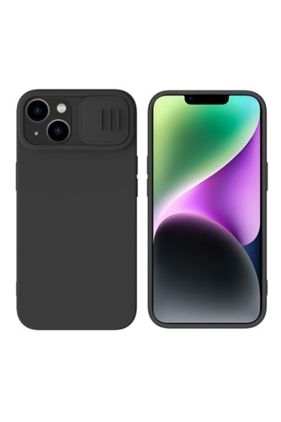 OEM Husă pentru iPhone 15 Plus, CamShield Silky MagSafe Silicon, R115, Negru ...
