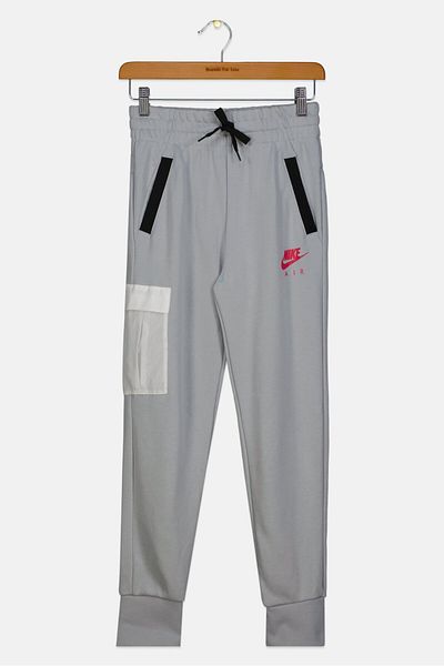 Nike Kids Girl Standard Fit Brand Logo Training Sweatpants, Grey