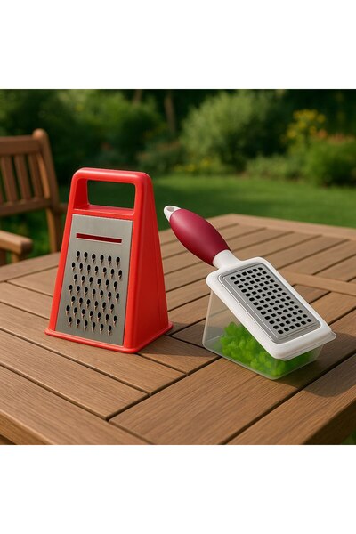 Metler مبشرة مع وعاء بمقبض سيليكون + مجموعة مبشرة معدنية ثنائية الاتجاه. مجمو...