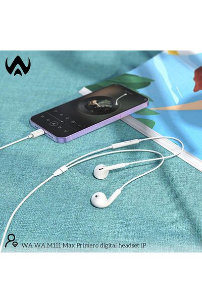 world accessories سماعة سلك ايفون تعمل مباشرة بدون بلوتوث من دبليو ايه متوافقة مع جميع اجهزة الايفون