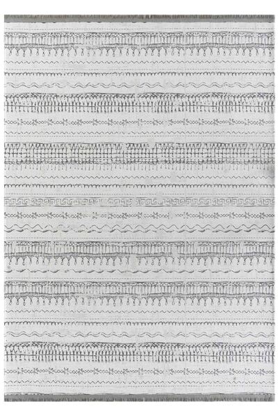 Oriente Home İskandinav Desenli Yıkanabilir Kaymaz Taban Şönil Gri Antrasit Mutfak Halısı 8388