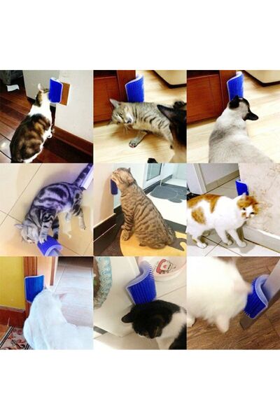 OEM Cat Grooming and Cleaning Brush with Massage Function - Blue