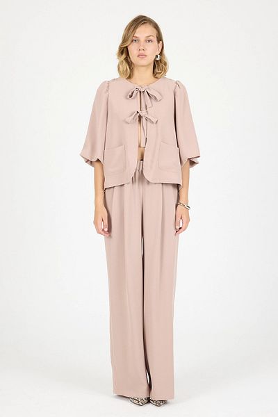 jenisse 2J252202 Crepe Binding Jacket Beige