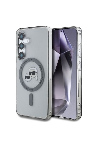 Karl Lagerfeld Case for Samsung Galaxy S25, O39, Polycarbonate, Metal Karl&Choupette Heads