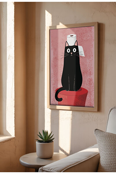 21mxm Imprimeu pe pânză amuzant cu tematică de baie – Poster amuzant cu animale, artă murală pentru toaletă, decor digital fantezist