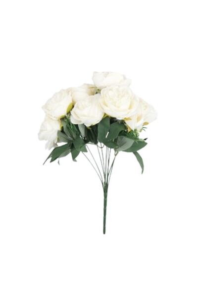 OEM Buchet de trandafiri artificiali, textil/PVC, 44 cm, alb