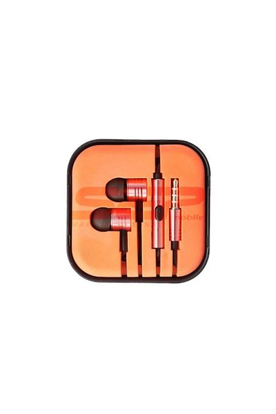 OEM Căști intraauriculare metalice cu microfon și mufă jack de 3,5 mm, bas puternic Dub Step, culoare portocalie