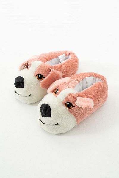 AlbiShoes حذاء نسائي منقوش على شكل كلب فروي غير قابل للانزلاق ونعل ناعم منفوش من القطيفة للشتاء، حذاء منزلي مريح