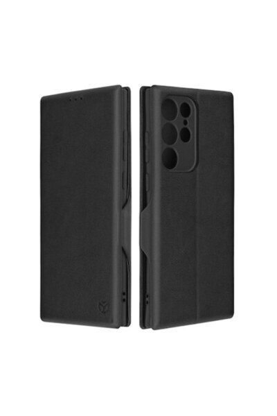 OEM Husă Techsuit Safe Wallet Plus pentru Samsung Galaxy S22 Ultra 5G, Neagră
