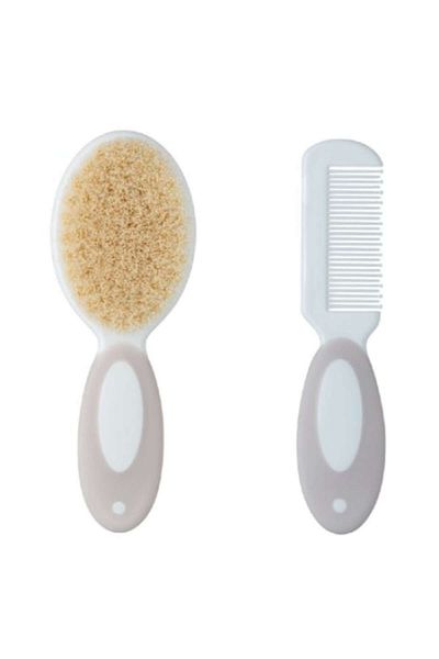 OEM Set perie și pieptene pentru bebeluși, Premium, Unisex, Păr, Cremă