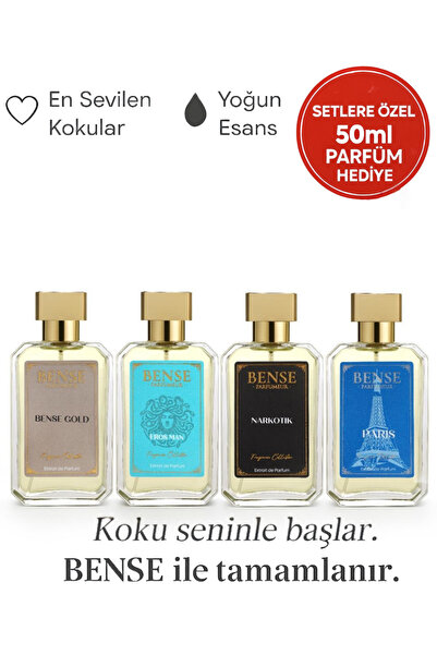 Bense Gold, Eros, Narkotik & Paris 4’lü Erkek Set (Extrait de Parfum)