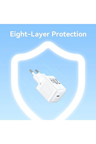 Vention Încărcător de perete UE, GaN, 20W, Tip-C, Încărcare inteligentă, E80, Policarbonat, Albastru