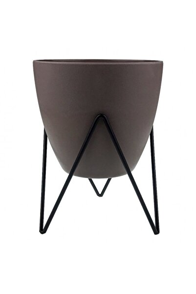 OEM Ghiveci decorativ, plastic/fier 13x18 cm maro