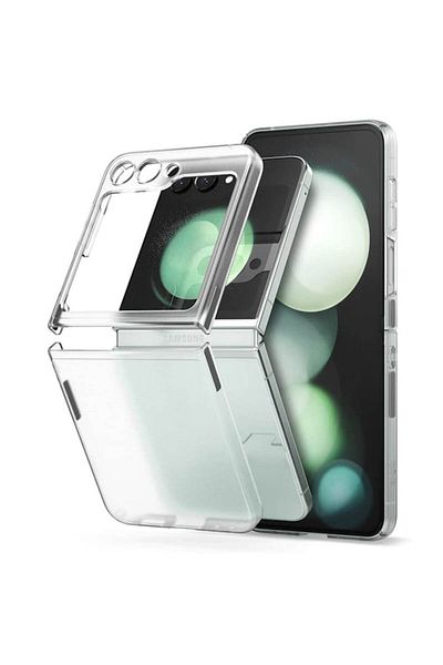 OEM Husă de protecție pentru Samsung Galaxy Z Flip5, potrivire precisă, plastic dur, transparentă mată