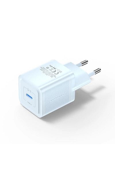 Vention EU Wall Charger, GaN, 20W, Type-C, Smart Charging, E80, Polycarbonate, Blue
