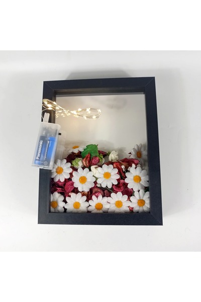 Hometaş Ev Ürünleri Led Hediyeli 20x25 Derin Anı Çerçevesi Gül Kutusu İsteme Çiçegi Çerçevesi Yeni Nesil Çerçeve