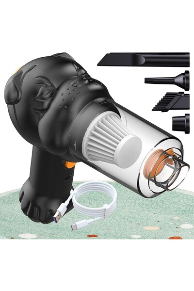 Flippy 4-in-1 Portable Cordless Car Vacuum, 120W, 1-3h, 2 Speeds, Wet/Dry, Blow/Inflate, Black