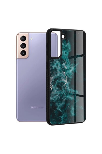 OEM Husa pentru Samsung Galaxy S21 Plus 5G, Techsuit Glaze Series, Blue Nebula