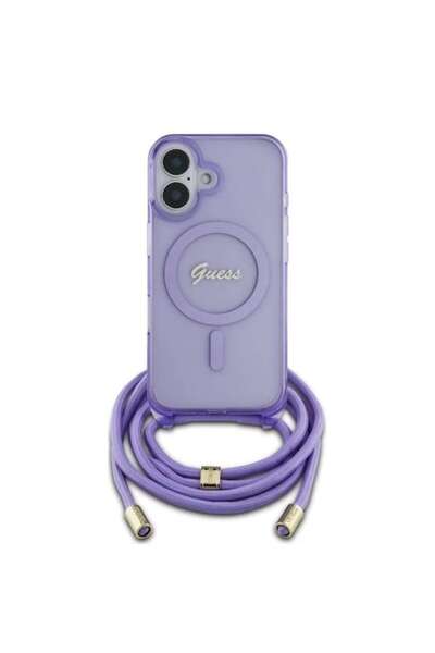Guess case for iPhone 16, Advanced Style P1701, Plastic, Purple
