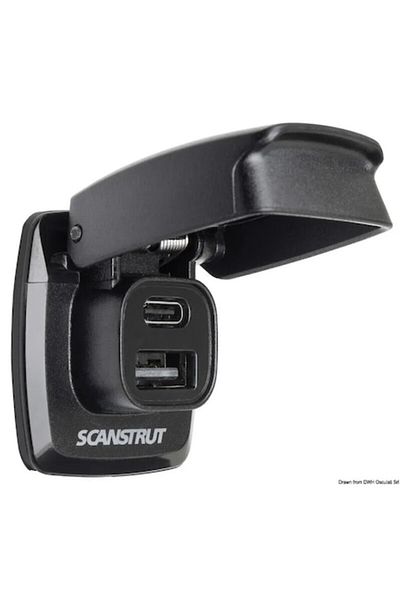 OSCULATI Încărcător USB-A/C Scanstrut impermeabil cu încărcare rapidă