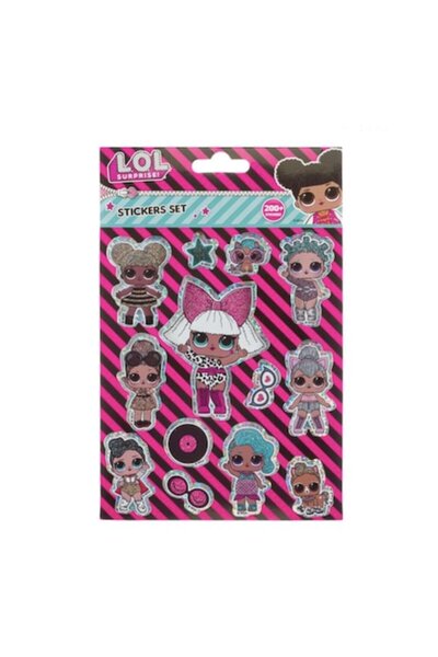 Evolium Caiet cu 200 de stickere LOL, Multicolor